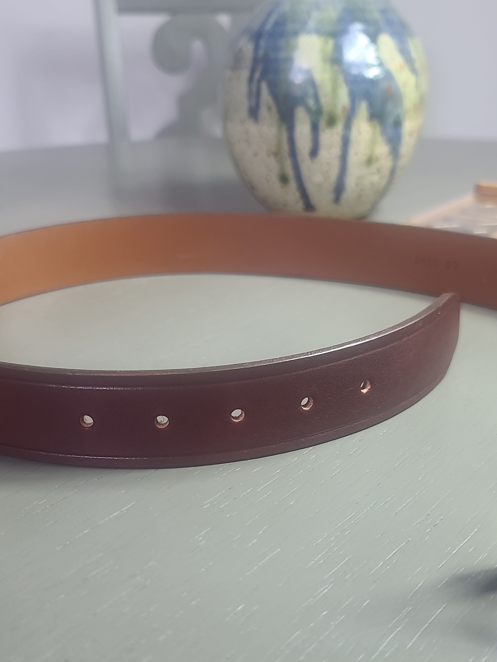 Untuckit Men's Brown Leather Belt - Classic Casual Style Size 34 - Picture 3 of 7